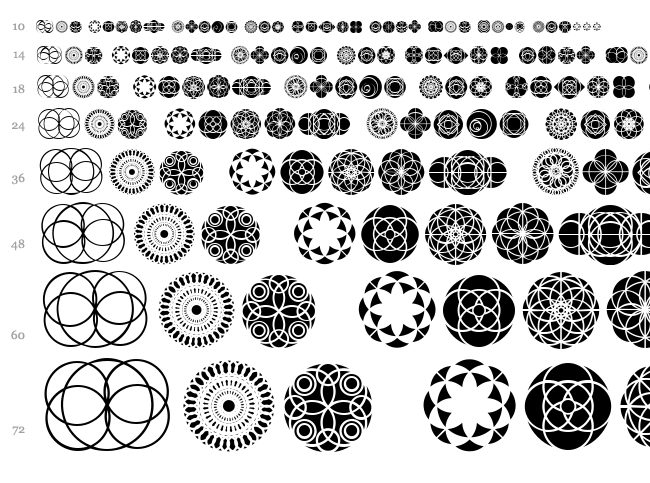 Kaleidoscopic Vision font waterfall